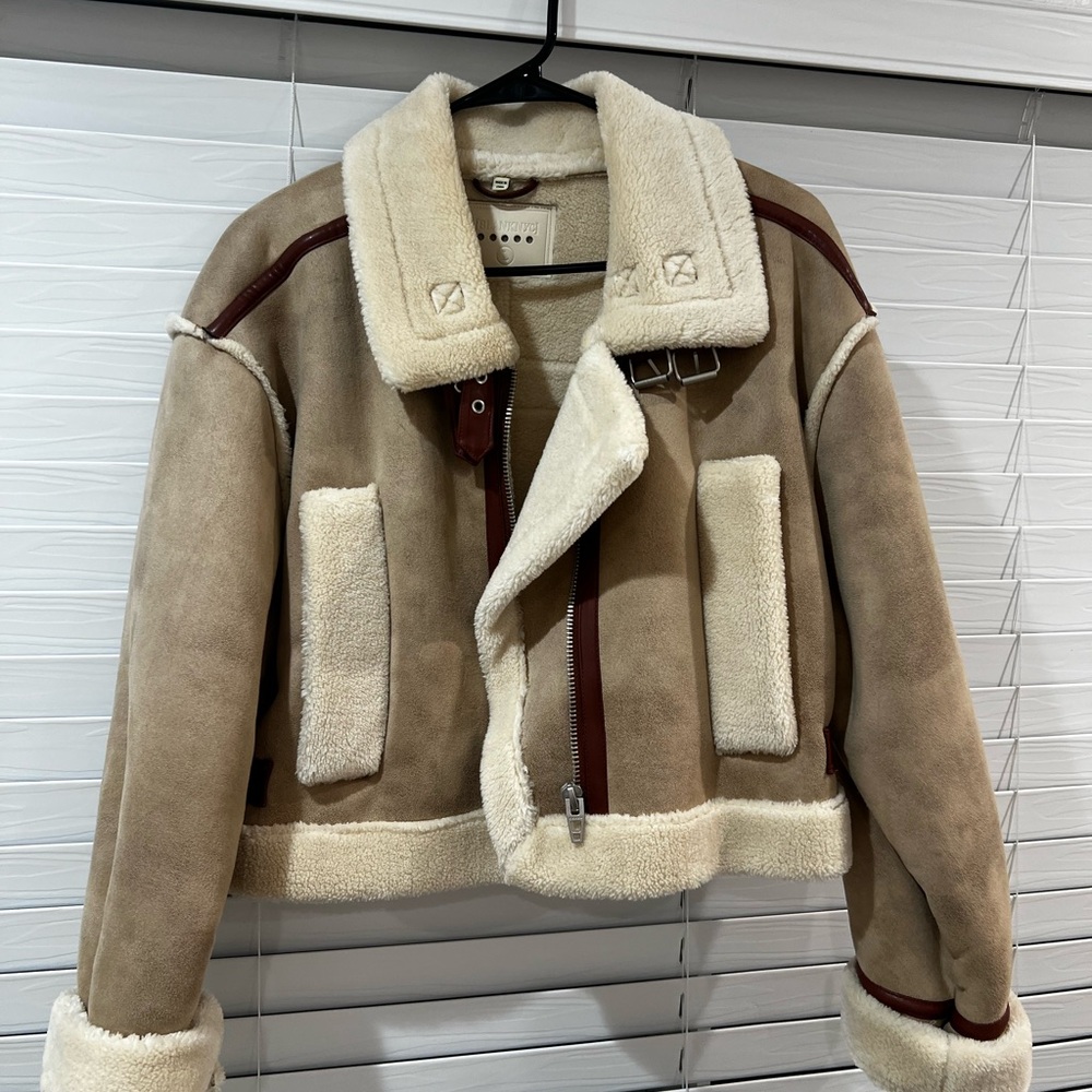 Blank NYC Cream Shearling Jacket